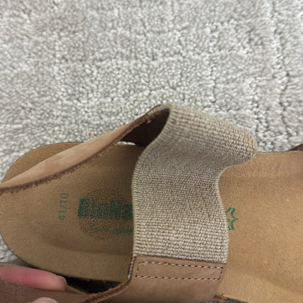 Bionatura Sandals tan leather elastic criss cross heel strap